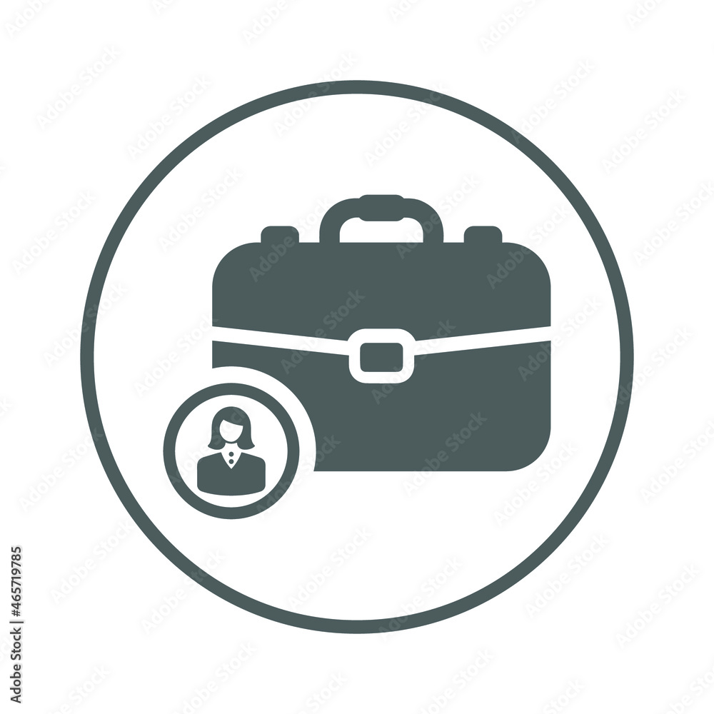 Business, woman, official, trade icon. Gray vector design. Business, woman, official, trade icon. Gray vector design.
