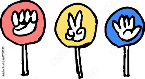 子供が描いたじゃんけんの落書き 