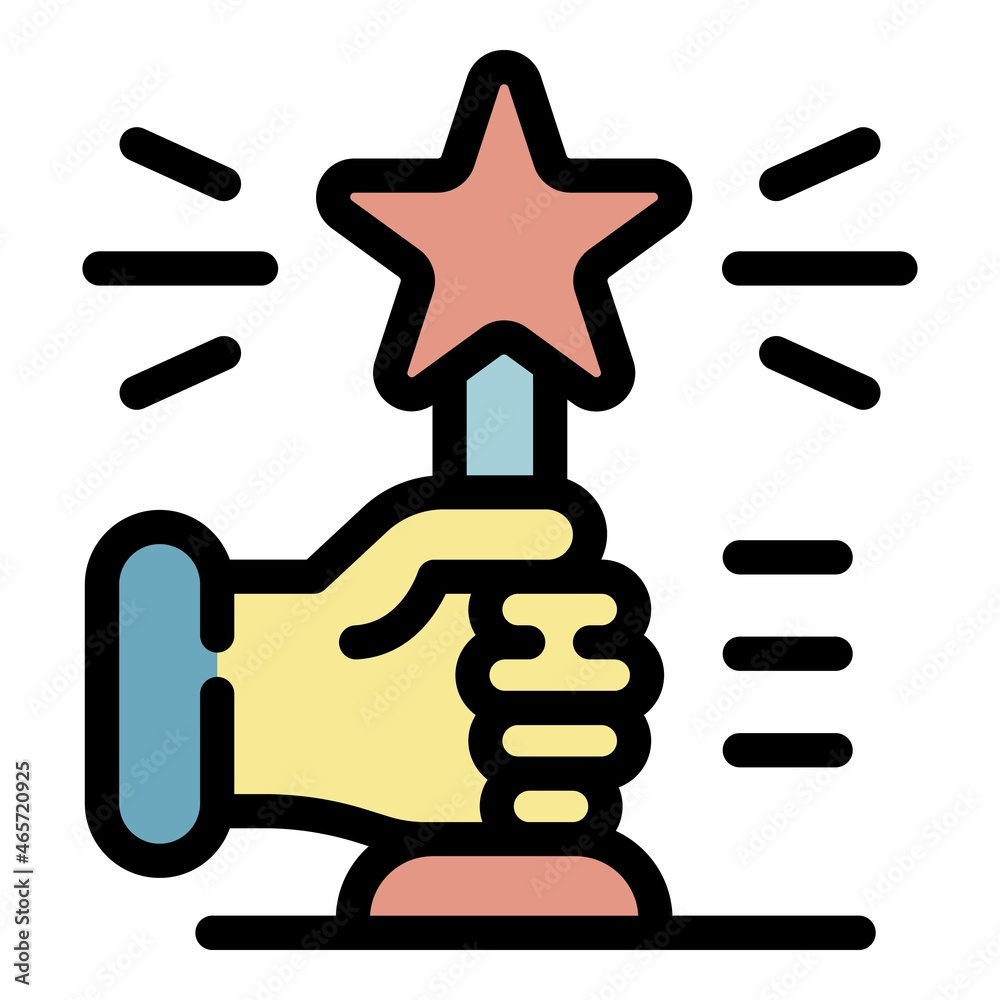 Star award icon. Outline star award vector icon color flat isolated Star award icon. Outline star award vector icon color flat isolated