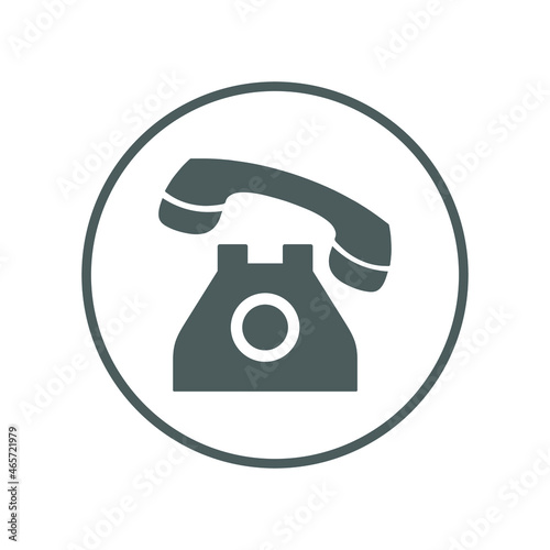 Call, call us, contact, contact us, hotline, telephone icon. Gray vector design. © Jewel