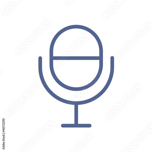 Radio microphone icon in line art style. Studio mic for podcast record. Mike ...
