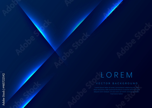 Template corporate abstract dark blue gradient stripes overlap layer background with lighting.