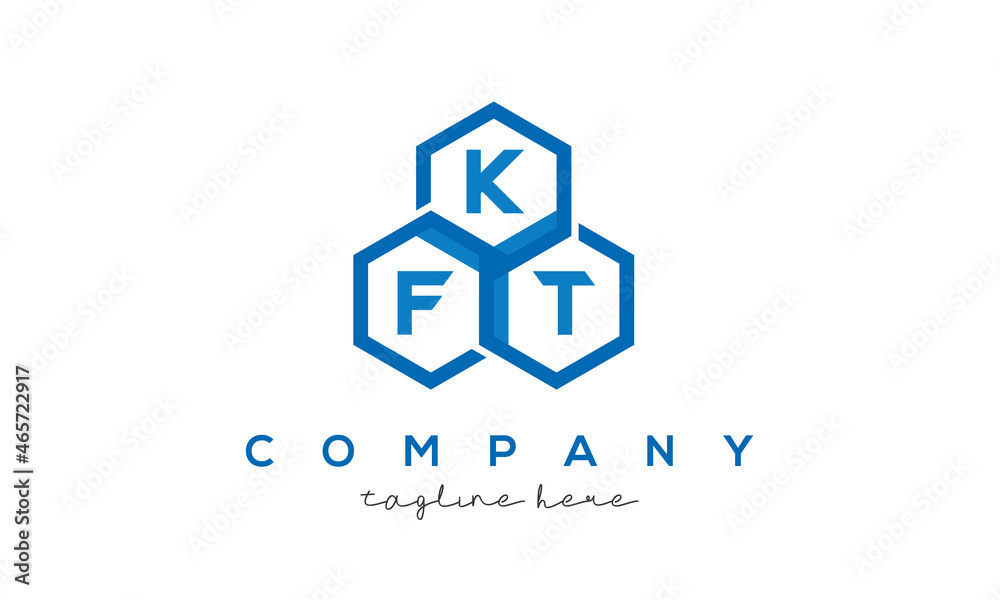 KFT letters design logo with three polygon hexagon logo vector template KFT letters design logo with three polygon hexagon logo vector template