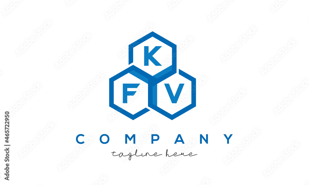 KFV letters design logo with three polygon hexagon logo vector template KFV letters design logo with three polygon hexagon logo vector template