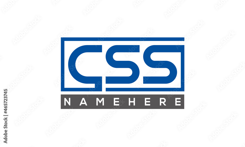 CSS Letters Logo With Rectangle Logo Vector CSS Letters Logo With Rectangle Logo Vector