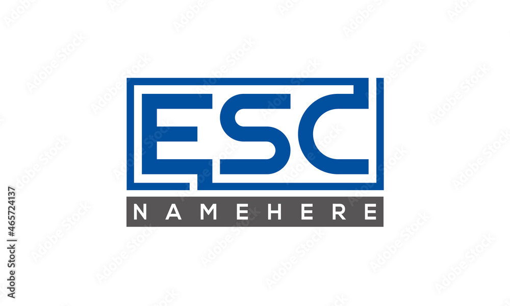 ESC Letters Logo With Rectangle Logo Vector ESC Letters Logo With Rectangle Logo Vector