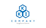 KKI letters design logo with three polygon hexagon logo vector template