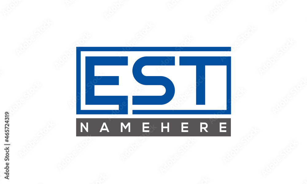 EST Letters Logo With Rectangle Logo Vector Stock Vector | Adobe Stock