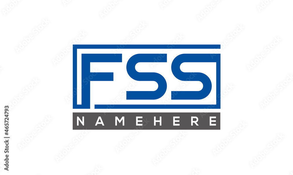 FSS Letters Logo With Rectangle Logo Vector FSS Letters Logo With Rectangle Logo Vector