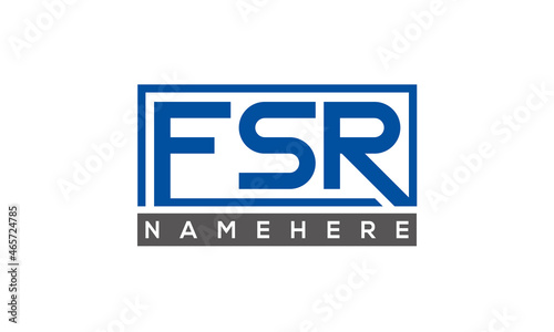 FSR Letters Logo With Rectangle Logo Vector 