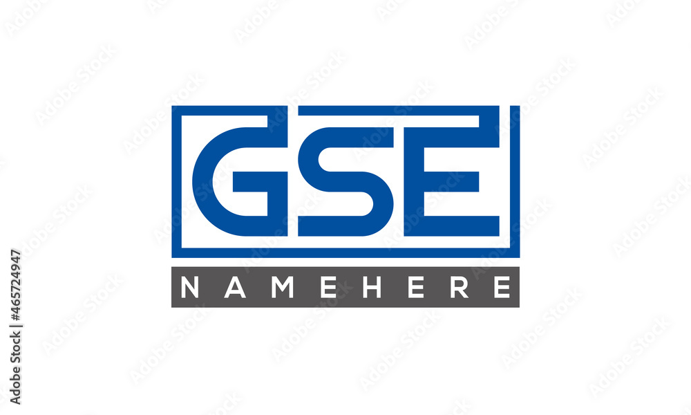 GSE Letters Logo With Rectangle Logo Vector GSE Letters Logo With Rectangle Logo Vector