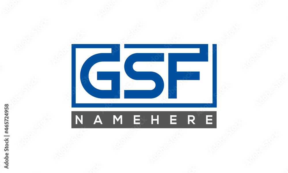 GSF Letters Logo With Rectangle Logo Vector GSF Letters Logo With Rectangle Logo Vector