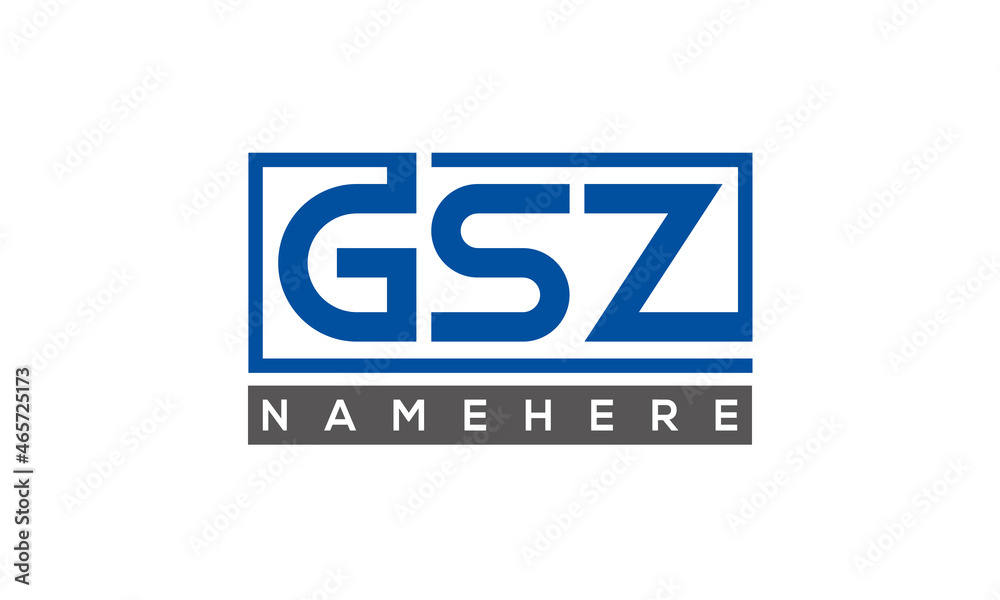 GSZ Letters Logo With Rectangle Logo Vector GSZ Letters Logo With Rectangle Logo Vector