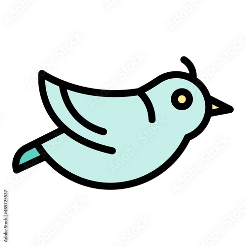 Flying quail icon. Outline flying quail vector icon color flat isolated