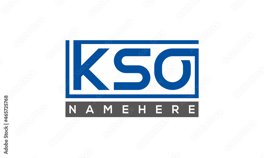 KSO Letters Logo With Rectangle Logo Vector KSO Letters Logo With Rectangle Logo Vector