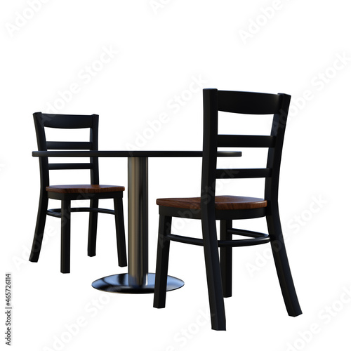 two wooden chairs