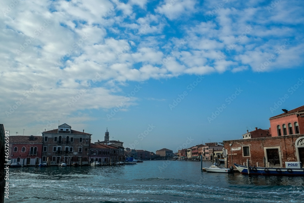 The entrance channel to the city of Murano in the Venetian lagoon