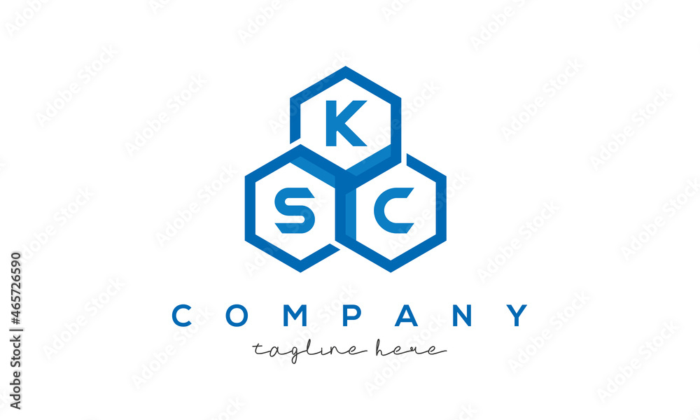 KSC letters design logo with three polygon hexagon logo vector template KSC letters design logo with three polygon hexagon logo vector template
