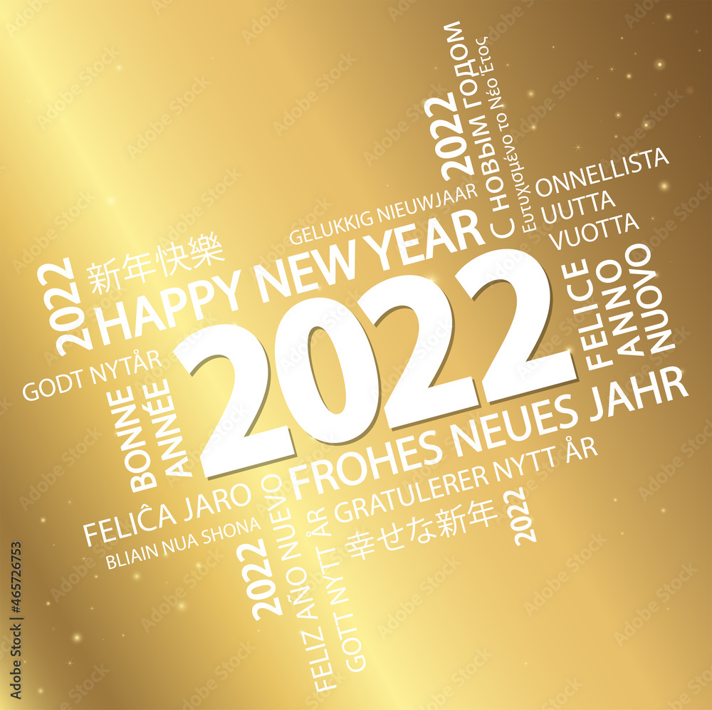 Fototapeta premium word cloud with new year 2022 greetings