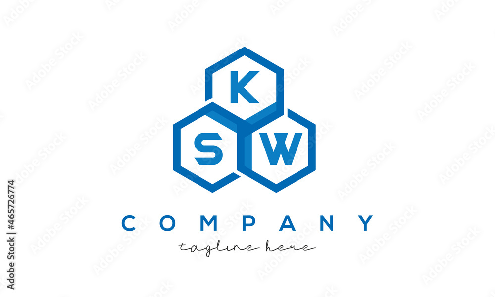 KSW letters design logo with three polygon hexagon logo vector template KSW letters design logo with three polygon hexagon logo vector template