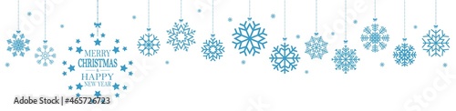 hanging snow flakes for christmas time with greetings