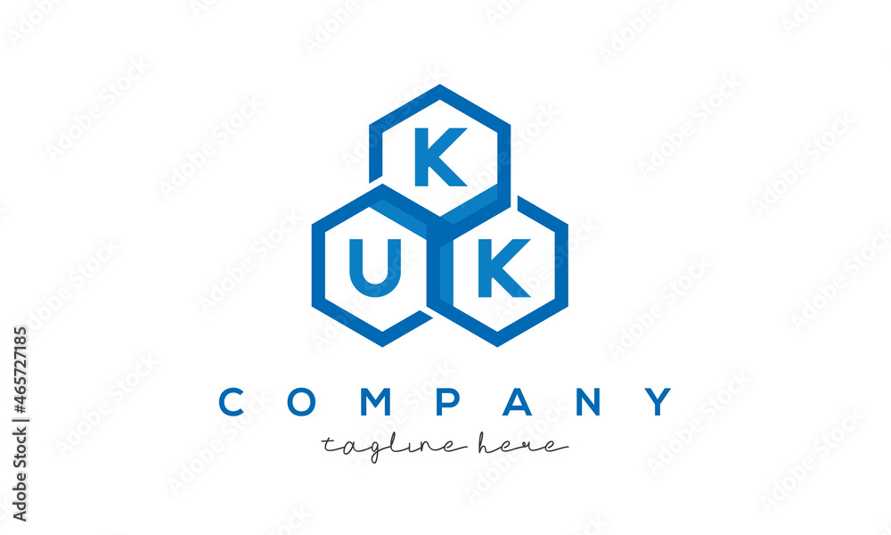 KUK letters design logo with three polygon hexagon logo vector template KUK letters design logo with three polygon hexagon logo vector template