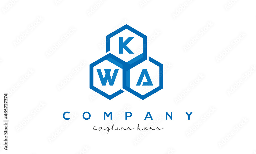 KWA letters design logo with three polygon hexagon logo vector template KWA letters design logo with three polygon hexagon logo vector template