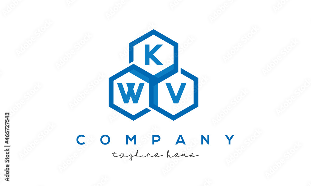 KWV letters design logo with three polygon hexagon logo vector template KWV letters design logo with three polygon hexagon logo vector template