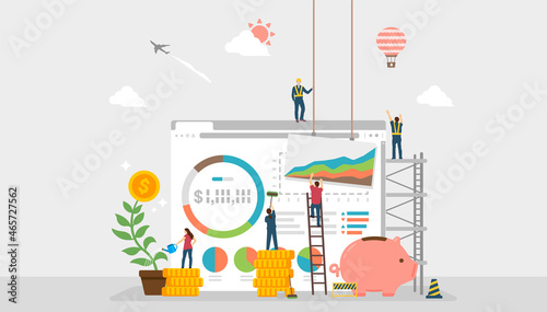 Asset management concept vector web banner illustration