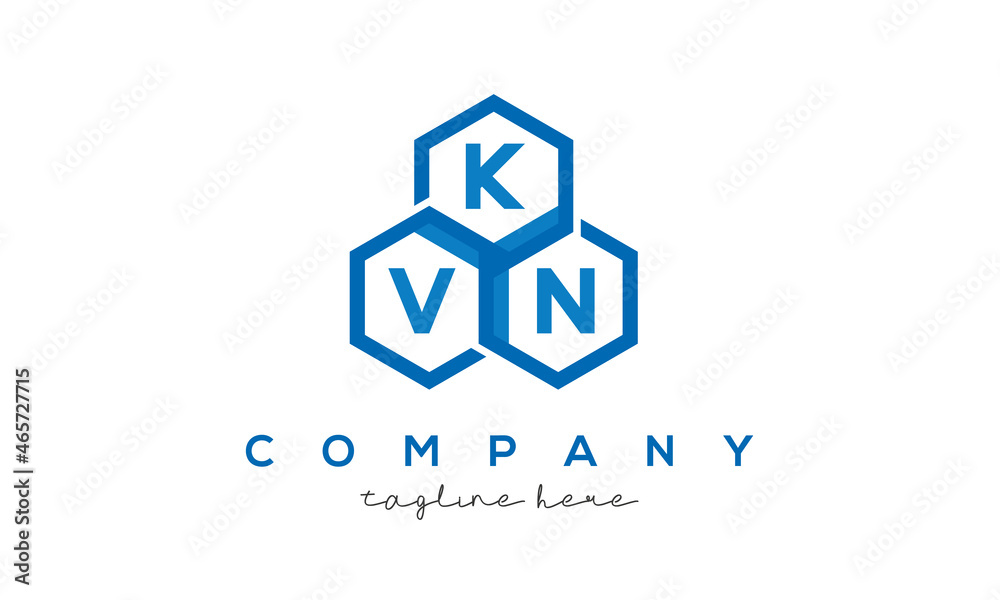 KVN letters design logo with three polygon hexagon logo vector template KVN letters design logo with three polygon hexagon logo vector template