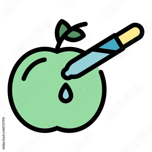 Modified apple icon. Outline modified apple vector icon color flat isolated