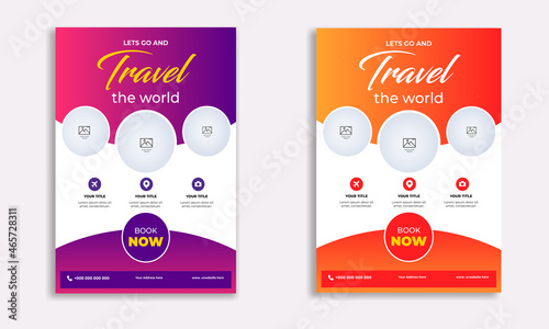  Vacation travel flyer design template for travel agency promote your business