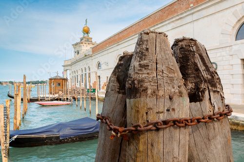 View of wooden pile stilt and rchitecture of Venice from Grand Canal, Venice, Italy. High quality photo photo