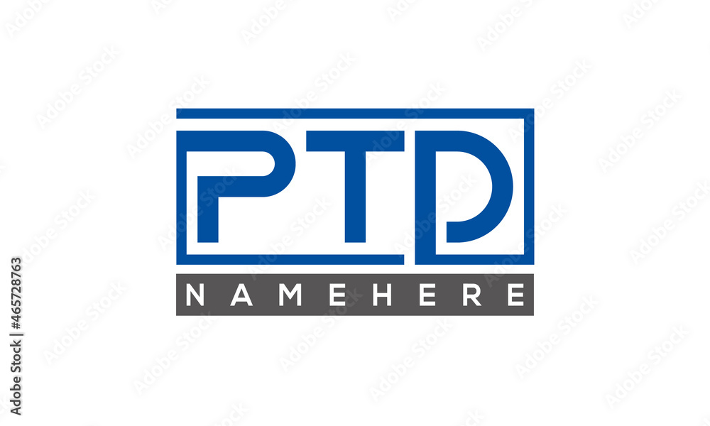 PTD Letters Logo With Rectangle Logo Vector PTD Letters Logo With Rectangle Logo Vector