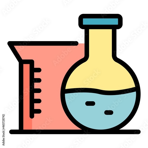 Florence flask icon. Outline florence flask vector icon color flat isolated