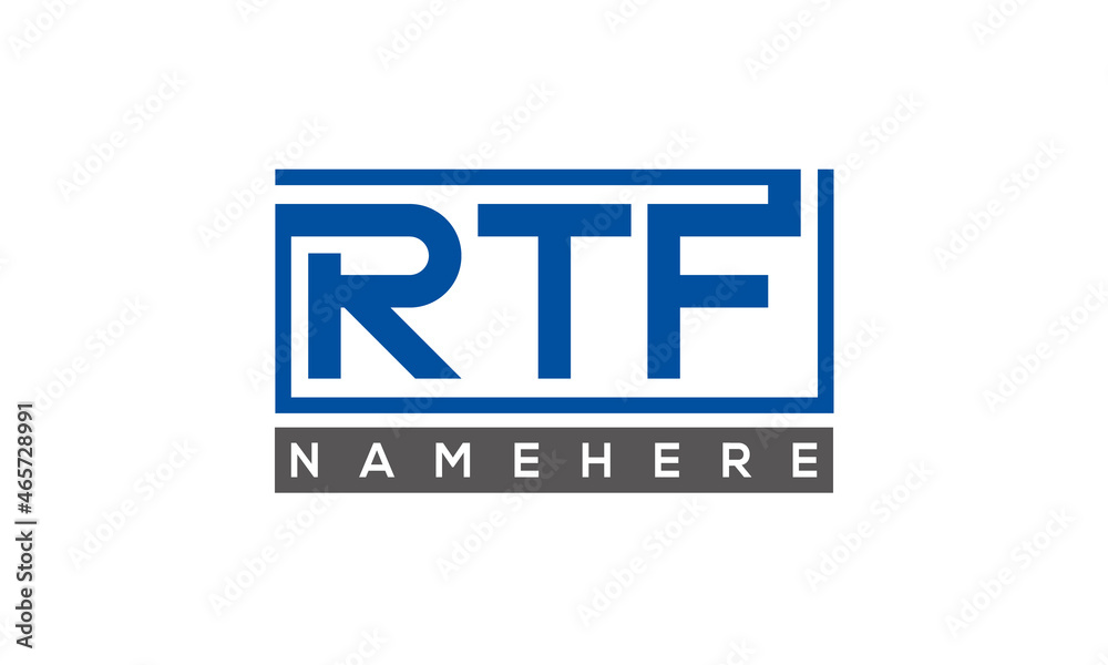 RTF Letters Logo With Rectangle Logo Vector RTF Letters Logo With Rectangle Logo Vector