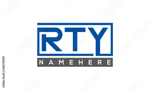 RTY Letters Logo With Rectangle Logo Vector	
