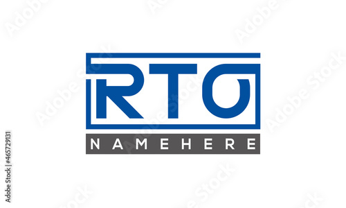 RTO Letters Logo With Rectangle Logo Vector 