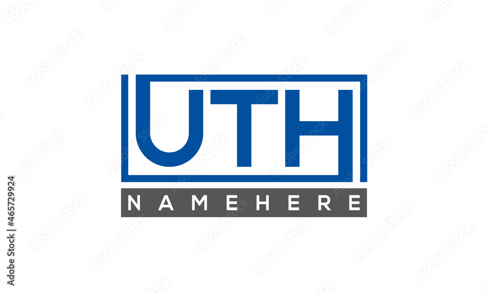 UTH Letters Logo With Rectangle Logo Vector UTH Letters Logo With Rectangle Logo Vector