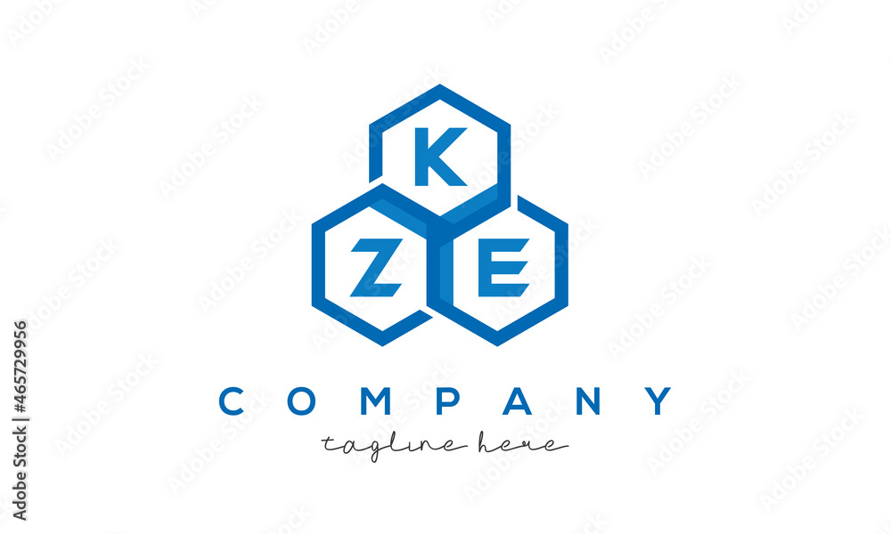 KZE letters design logo with three polygon hexagon logo vector template KZE letters design logo with three polygon hexagon logo vector template