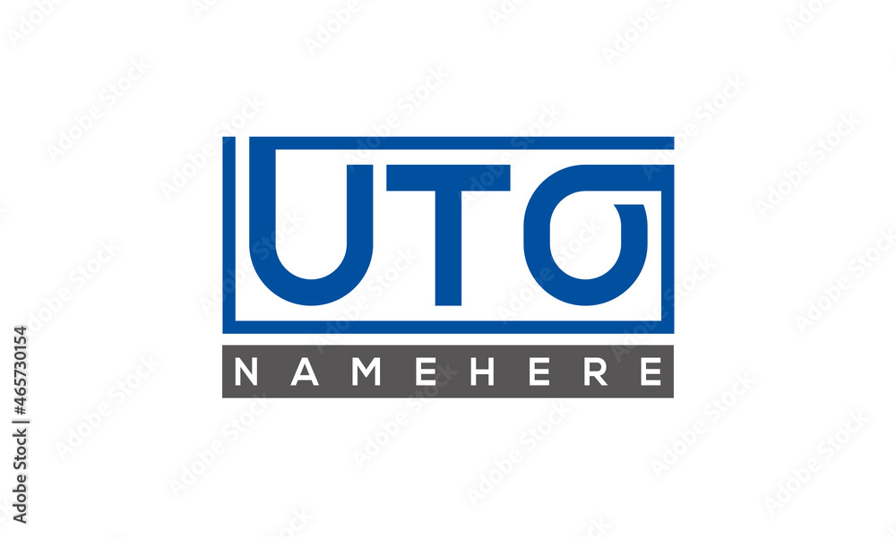 UTO Letters Logo With Rectangle Logo Vector UTO Letters Logo With Rectangle Logo Vector