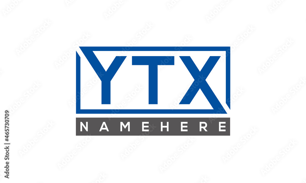 YTX Letters Logo With Rectangle Logo Vector YTX Letters Logo With Rectangle Logo Vector