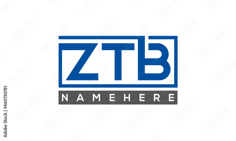 ZTB Letters Logo With Rectangle Logo Vector ZTB Letters Logo With Rectangle Logo Vector