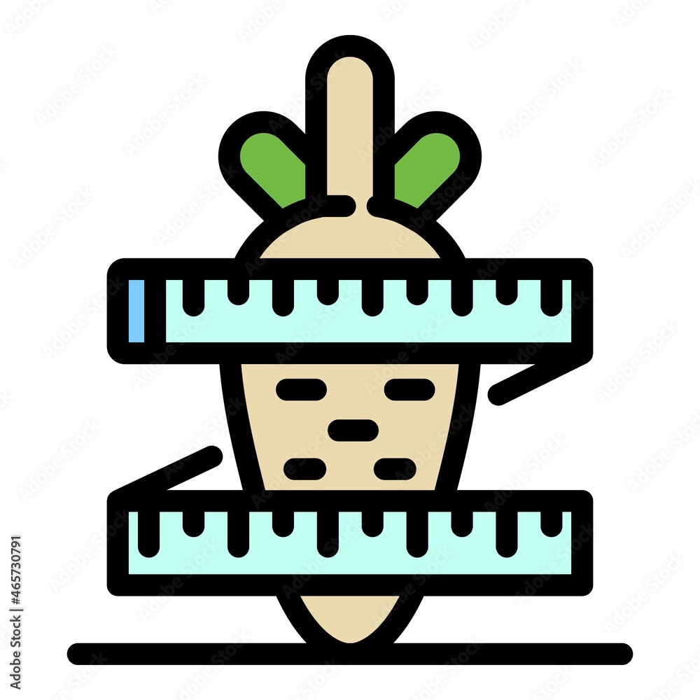 Fototapeta premium Slim carrot icon. Outline slim carrot vector icon color flat isolated