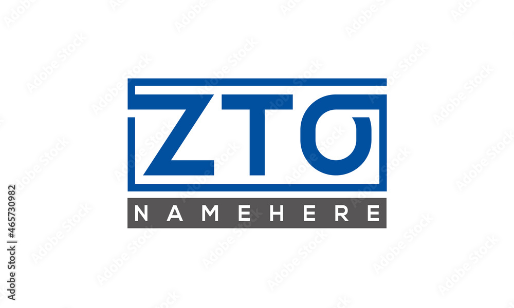 ZTO Letters Logo With Rectangle Logo Vector ZTO Letters Logo With Rectangle Logo Vector