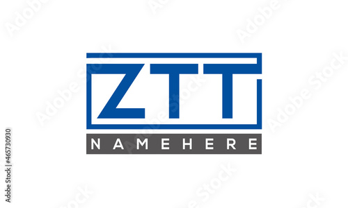 ZTT Letters Logo With Rectangle Logo Vector	 photo