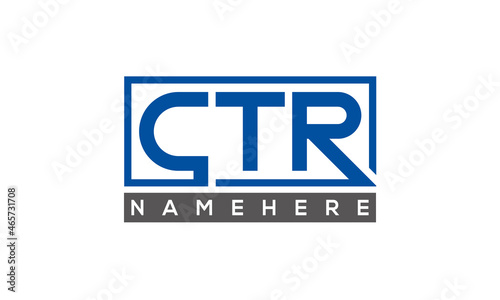CTR Letters Logo With Rectangle Logo Vector	
