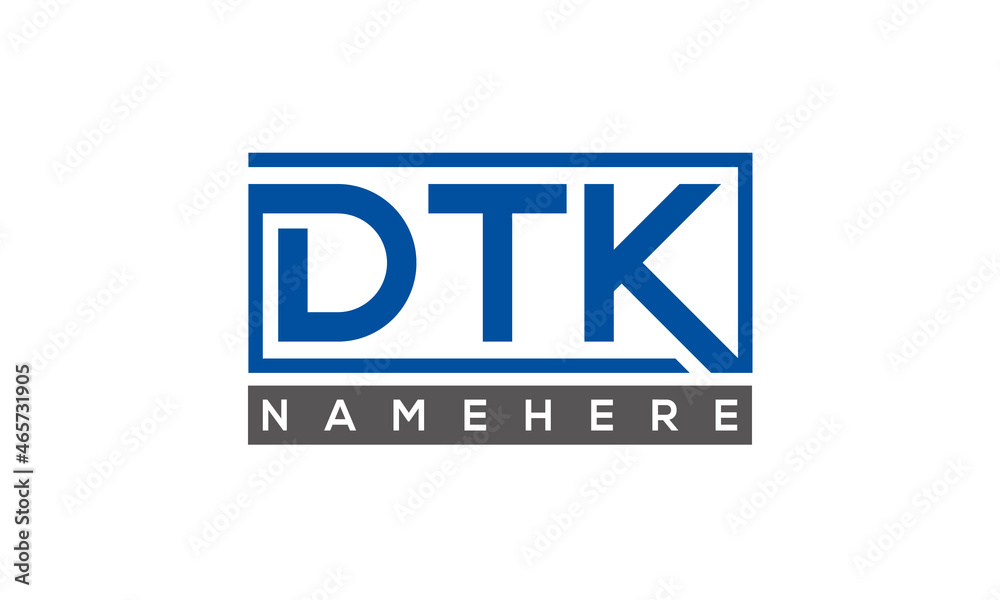 DTK Letters Logo With Rectangle Logo Vector DTK Letters Logo With Rectangle Logo Vector