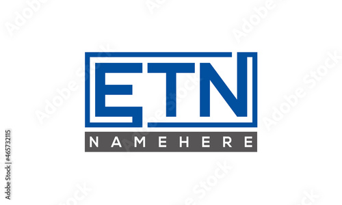 ETN Letters Logo With Rectangle Logo Vector 