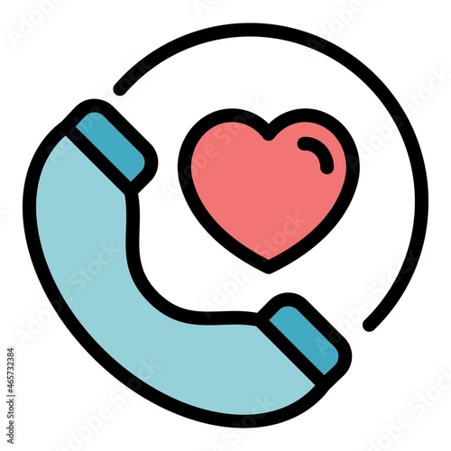 Call for medical help icon. Ouline call for medical help vector icon thin line color flat isolated